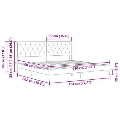 Bed Frame with Headboard Light Grey 180 x 200 cm Velvet