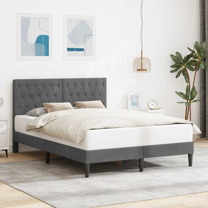 Bed Frame with Headboard Dark Grey 180 x 200 cm Velvet