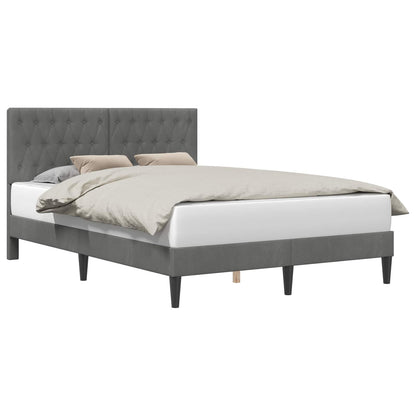 Bed Frame with Headboard Dark Grey 180 x 200 cm Velvet