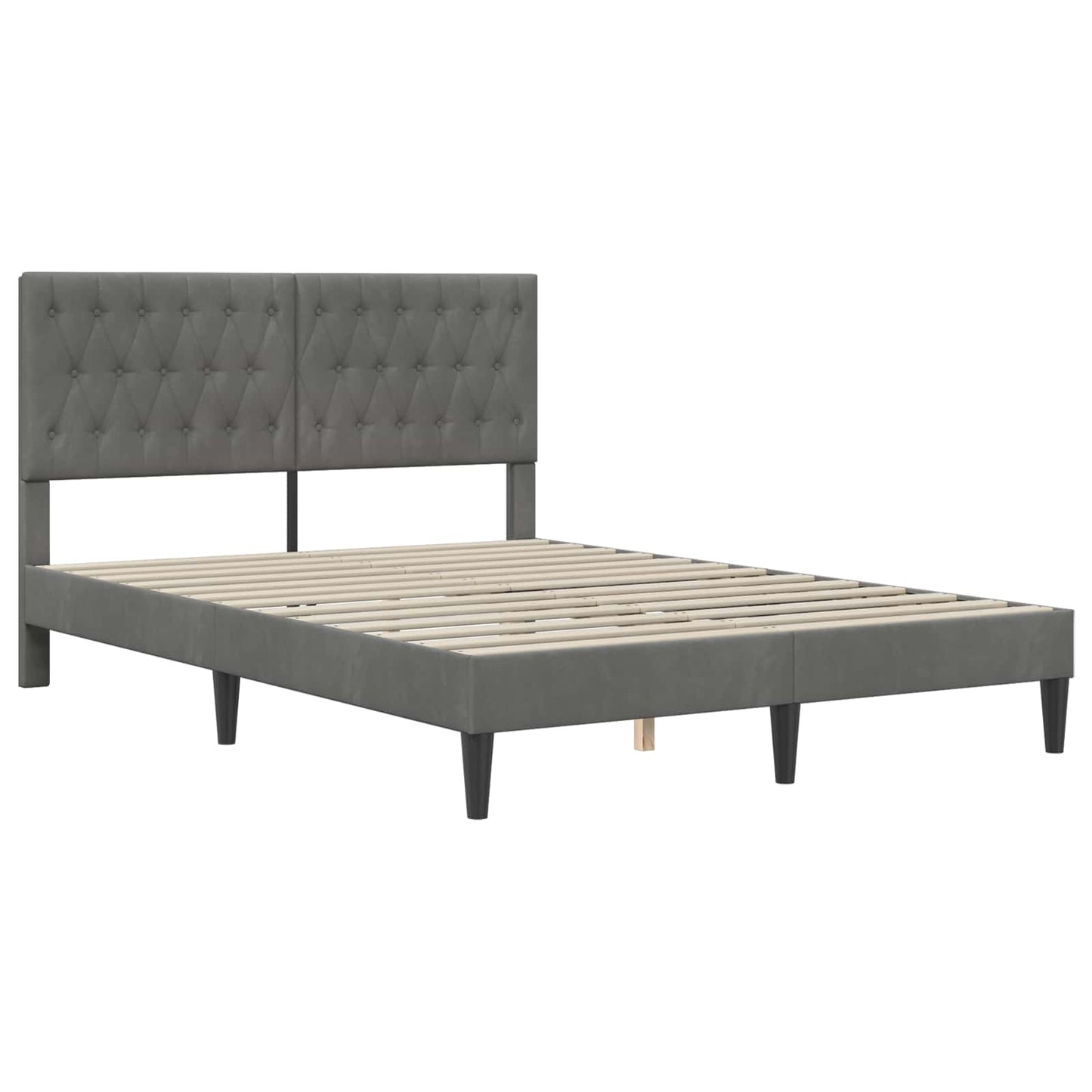Bed Frame with Headboard Dark Grey 180 x 200 cm Velvet