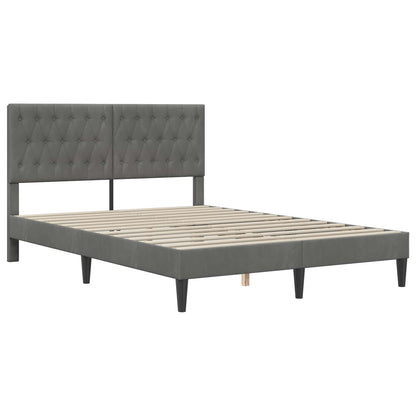 Bed Frame with Headboard Dark Grey 180 x 200 cm Velvet
