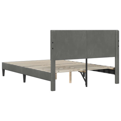 Bed Frame with Headboard Dark Grey 180 x 200 cm Velvet