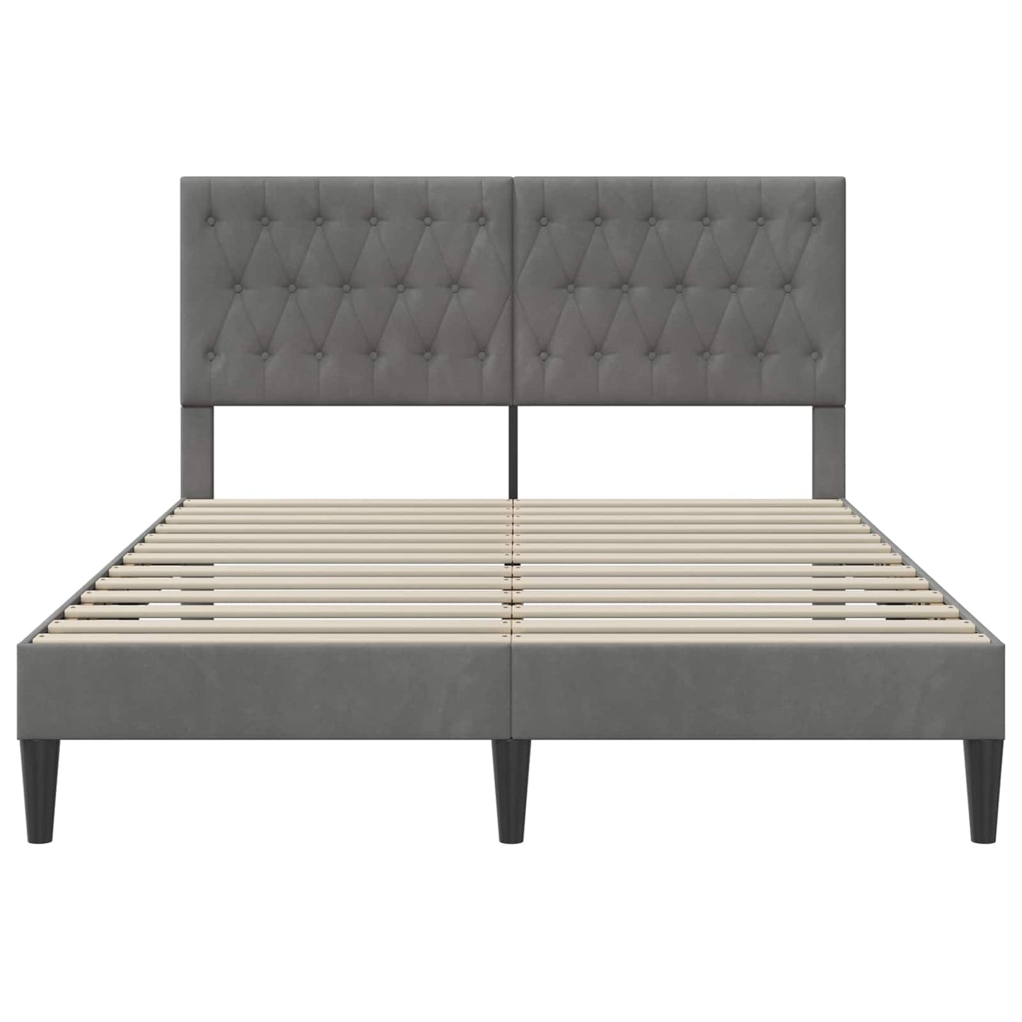Bed Frame with Headboard Dark Grey 180 x 200 cm Velvet