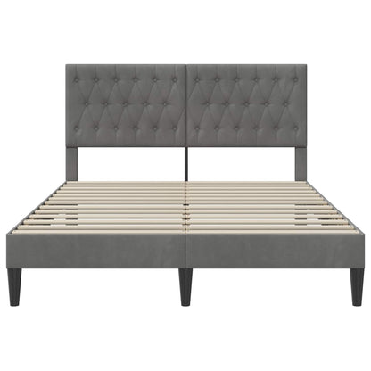 Bed Frame with Headboard Dark Grey 180 x 200 cm Velvet