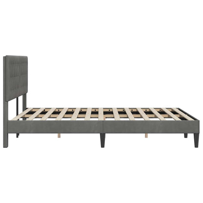 Bed Frame with Headboard Dark Grey 180 x 200 cm Velvet