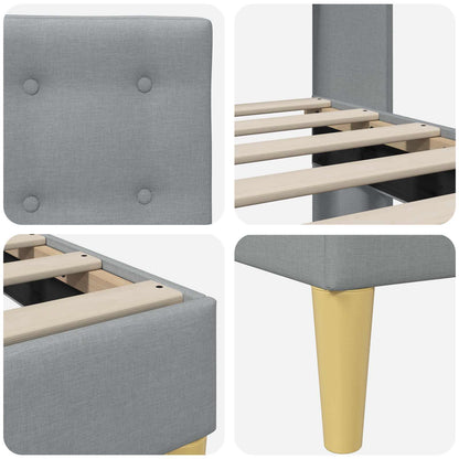 Bed Frame with Headboard Light Grey 90 x 190 cm Fabric