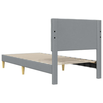 Bed Frame with Headboard Light Grey 90 x 190 cm Fabric