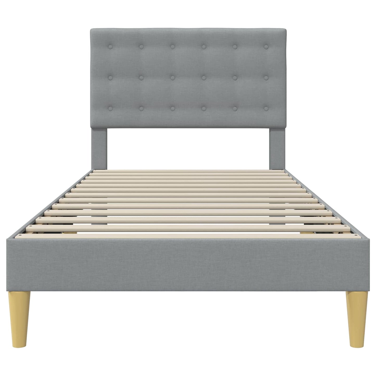 Bed Frame with Headboard Light Grey 90 x 190 cm Fabric