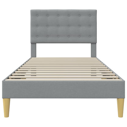 Bed Frame with Headboard Light Grey 90 x 190 cm Fabric