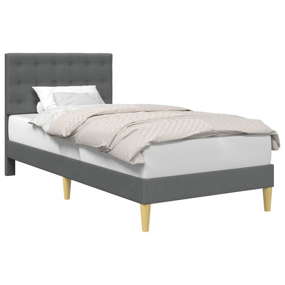 Bed Frame with Headboard Dark Grey 90 x 190 cm Fabric