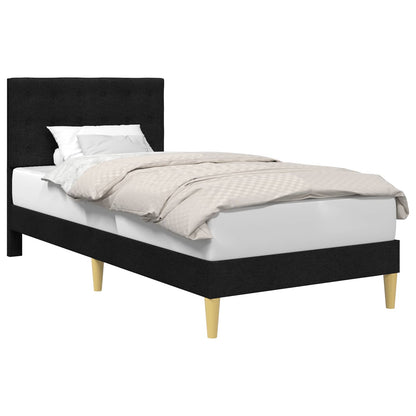 Bed Frame with Headboard Black 90 x 190 cm Fabric
