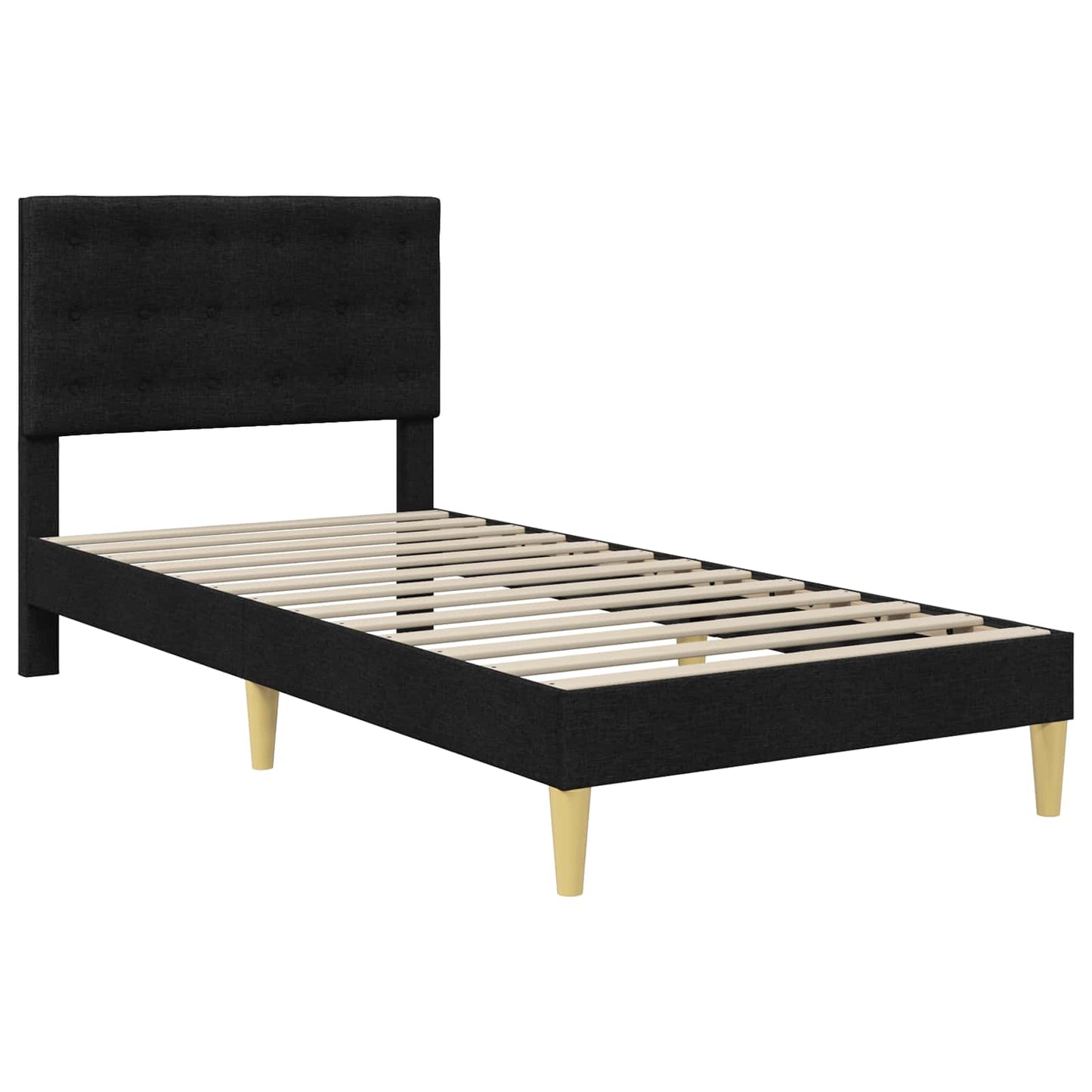 Bed Frame with Headboard Black 90 x 190 cm Fabric