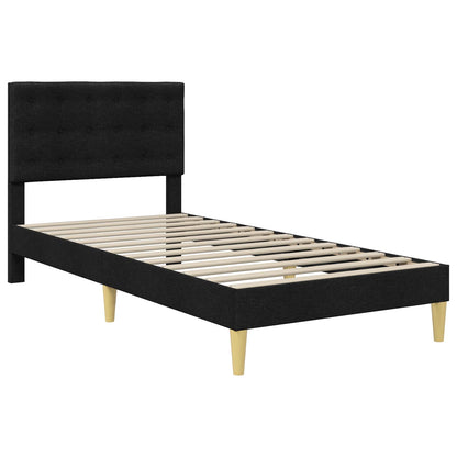 Bed Frame with Headboard Black 90 x 190 cm Fabric