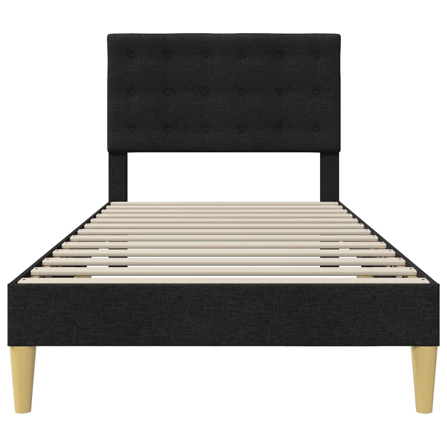 Bed Frame with Headboard Black 90 x 190 cm Fabric