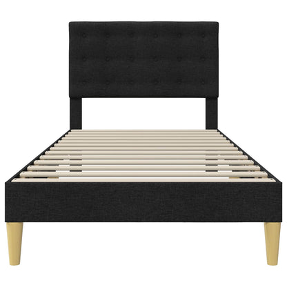Bed Frame with Headboard Black 90 x 190 cm Fabric