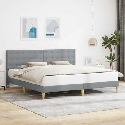 Bed Frame with Headboard Light Grey 180 x 200 cm Fabric
