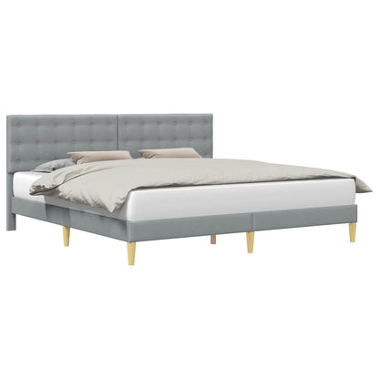Bed Frame with Headboard Light Grey 180 x 200 cm Fabric