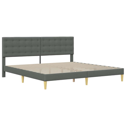 Bed Frame with Headboard Dark Grey 180 x 200 cm Fabric