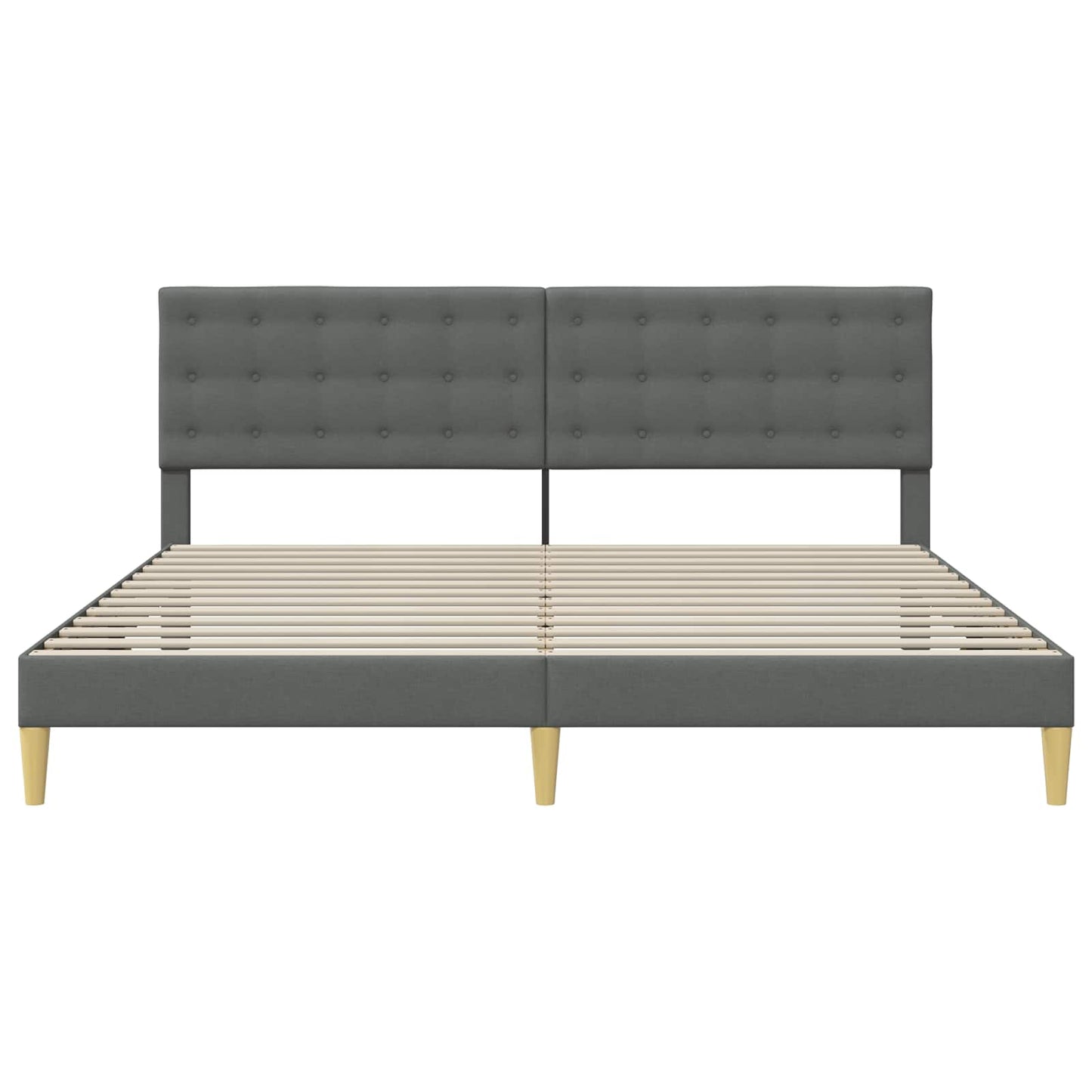 Bed Frame with Headboard Dark Grey 180 x 200 cm Fabric