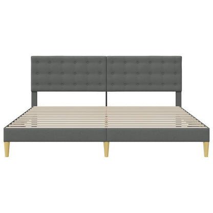 Bed Frame with Headboard Dark Grey 180 x 200 cm Fabric