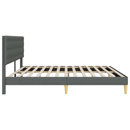 Bed Frame with Headboard Dark Grey 180 x 200 cm Fabric