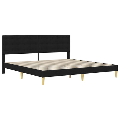 Bed Frame with Headboard Black 180 x 200 cm Fabric