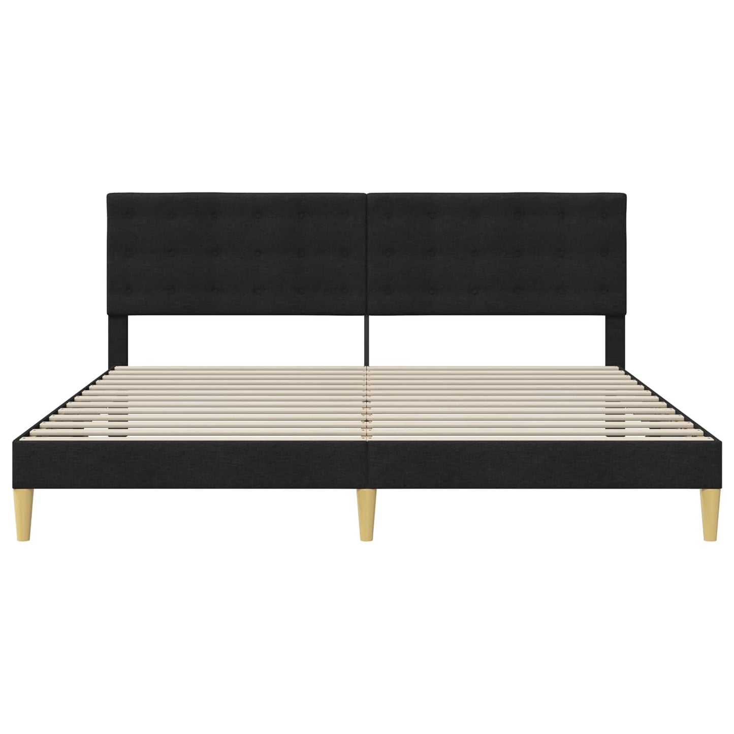 Bed Frame with Headboard Black 180 x 200 cm Fabric