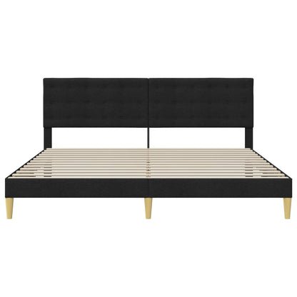Bed Frame with Headboard Black 180 x 200 cm Fabric