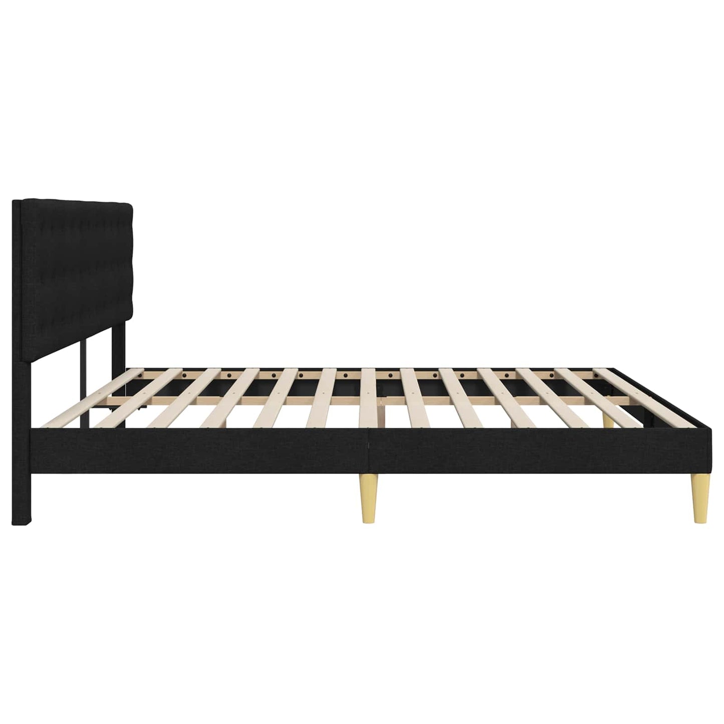 Bed Frame with Headboard Black 180 x 200 cm Fabric