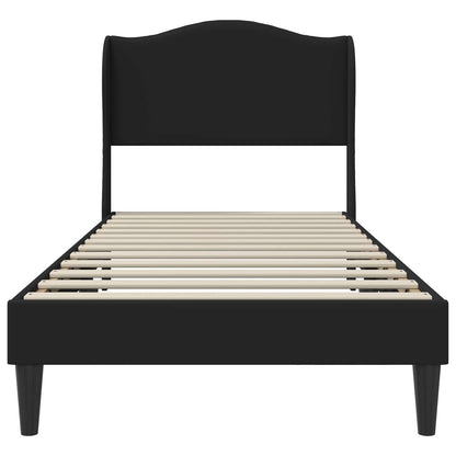 Bed Frame with Headboard Black 90 x 190 cm Faux Leather