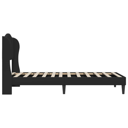 Bed Frame with Headboard Black 90 x 190 cm Faux Leather