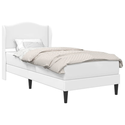 Bed Frame with Headboard White 90 x 190 cm Faux Leather