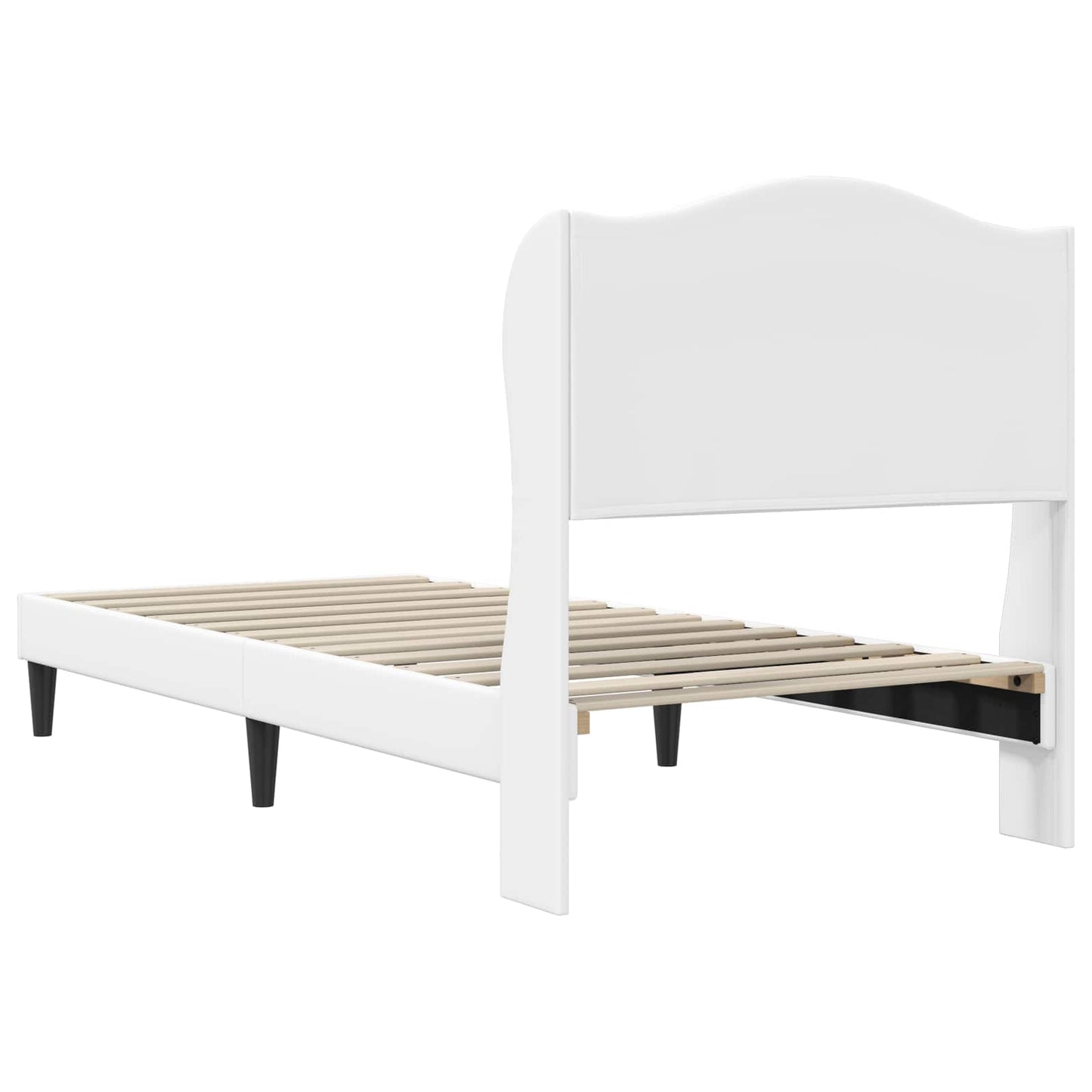 Bed Frame with Headboard White 90 x 190 cm Faux Leather