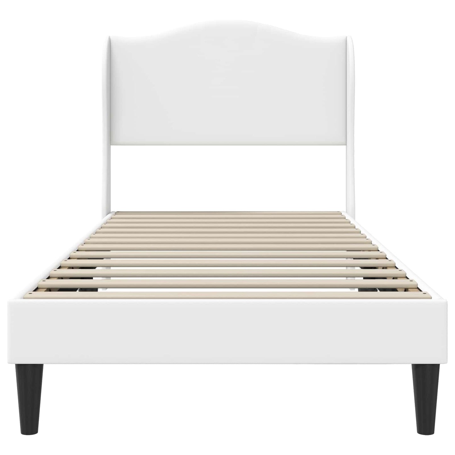 Bed Frame with Headboard White 90 x 190 cm Faux Leather