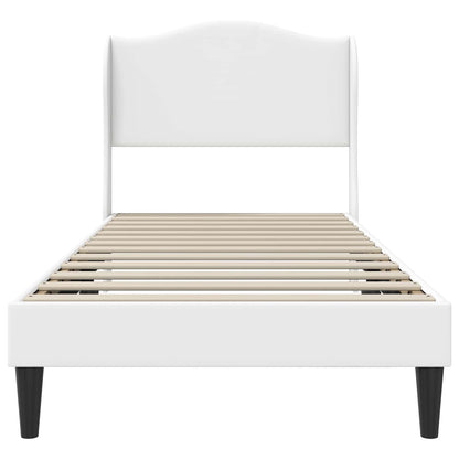 Bed Frame with Headboard White 90 x 190 cm Faux Leather