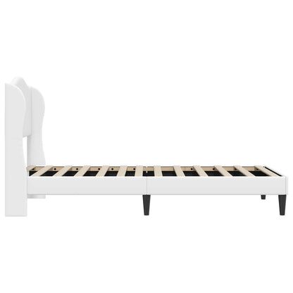 Bed Frame with Headboard White 90 x 190 cm Faux Leather