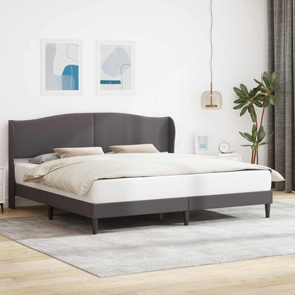 Bed Frame with Headboard Grey 180 x 200 cm Faux Leather