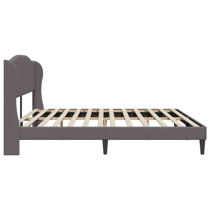 Bed Frame with Headboard Grey 180 x 200 cm Faux Leather