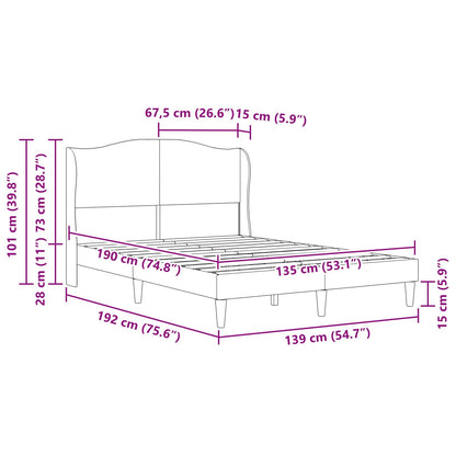 Bed Frame with Headboard Grey 180 x 200 cm Faux Leather