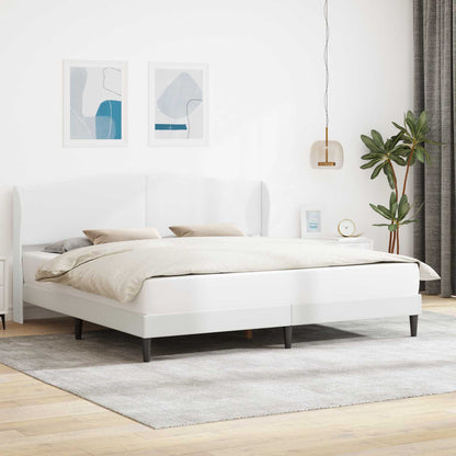 Bed Frame with Headboard White 180 x 200 cm Faux Leather