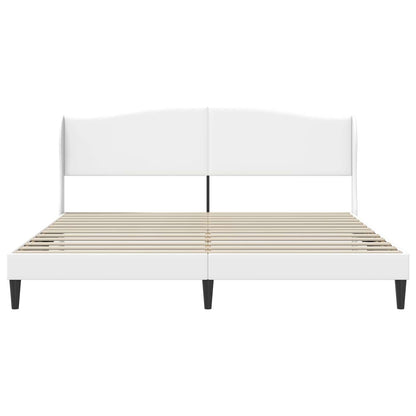 Bed Frame with Headboard White 180 x 200 cm Faux Leather