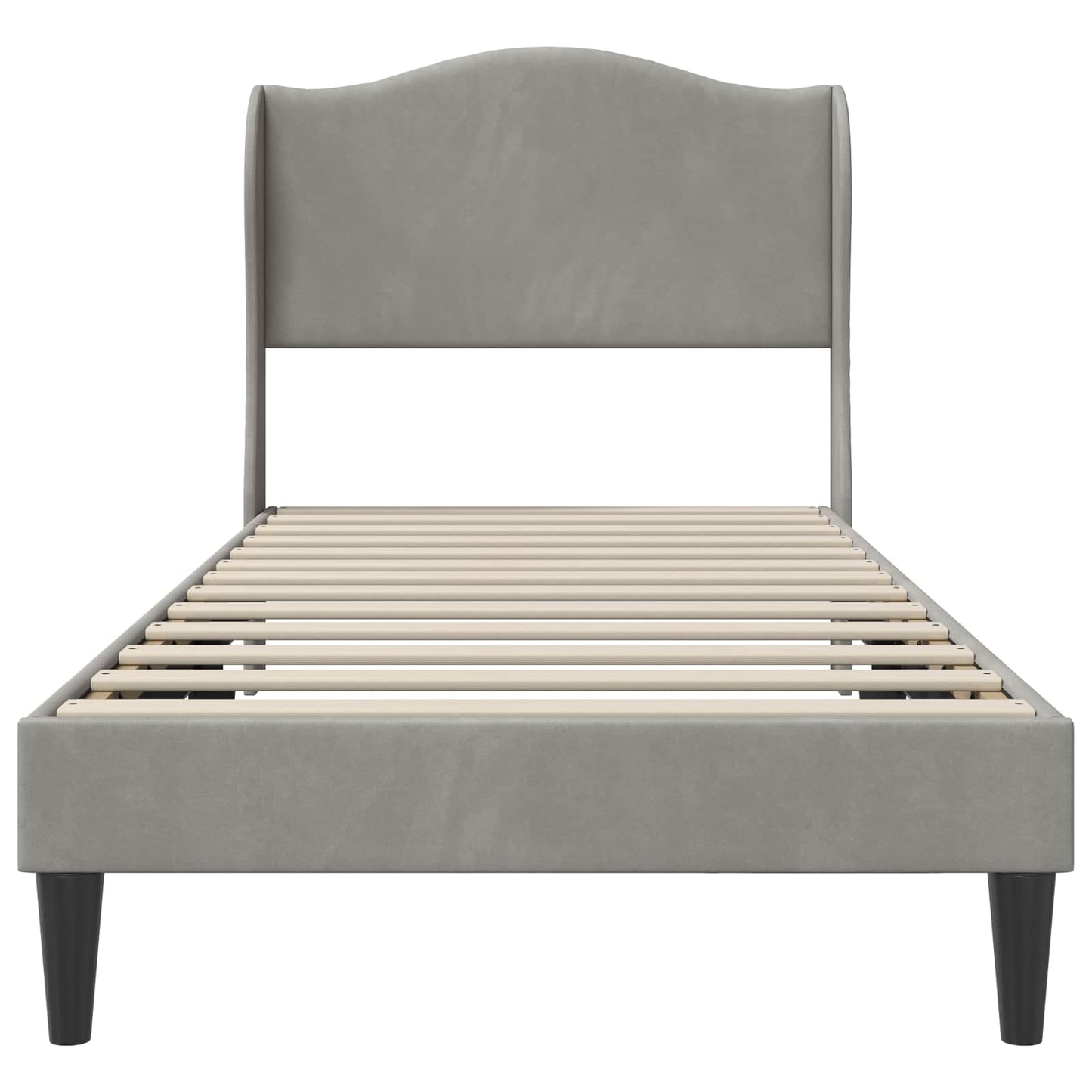 Bed Frame with Headboard Light Grey 90 x 190 cm Velvet