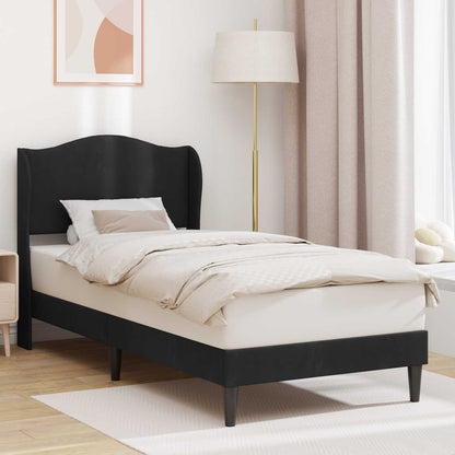 Bed Frame with Headboard Black 90 x 190 cm Velvet