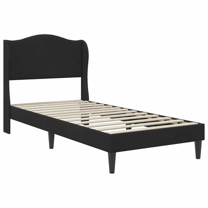 Bed Frame with Headboard Black 90 x 190 cm Velvet