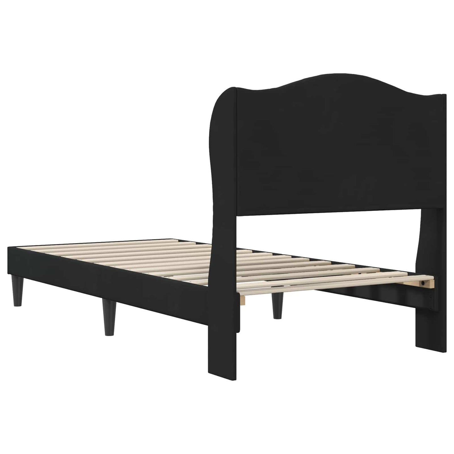 Bed Frame with Headboard Black 90 x 190 cm Velvet