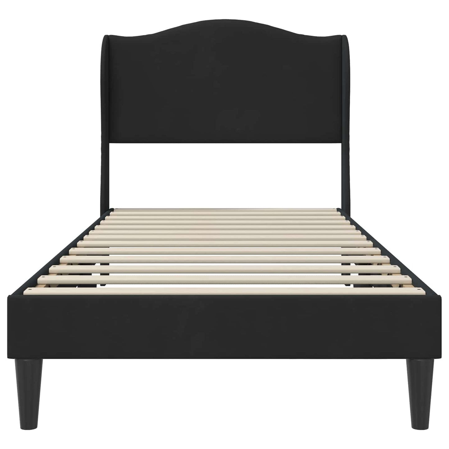 Bed Frame with Headboard Black 90 x 190 cm Velvet