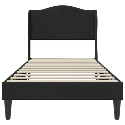 Bed Frame with Headboard Black 90 x 190 cm Velvet