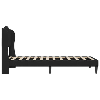 Bed Frame with Headboard Black 90 x 190 cm Velvet