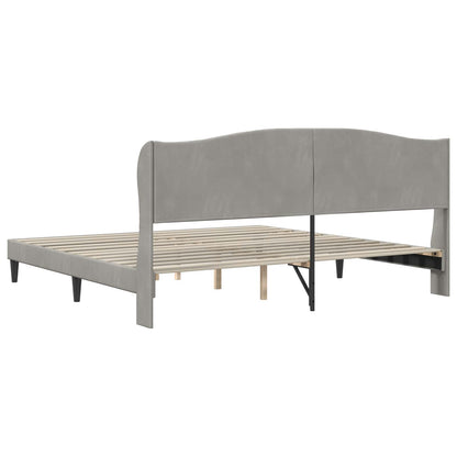 Bed Frame with Headboard Light Grey 180 x 200 cm Velvet