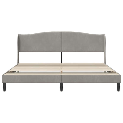 Bed Frame with Headboard Light Grey 180 x 200 cm Velvet